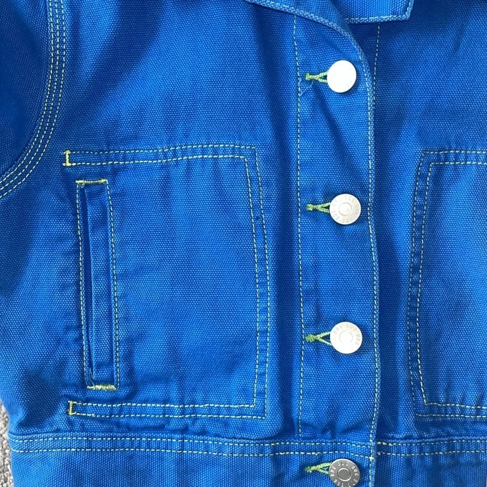 BDG Bright Blue Cropped Jean Jacket Size Small - Picture 7 of 12